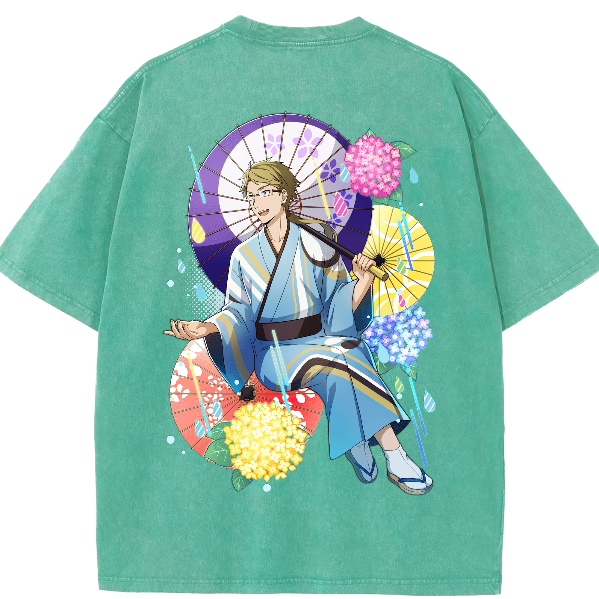 （画像用） 文豪ストレイドッグス Bungo Stray Dogs 綿100% ヴィンテージ風 半袖Tシャツ（背面プリント）